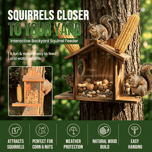 Wooden Squirrel Feeder