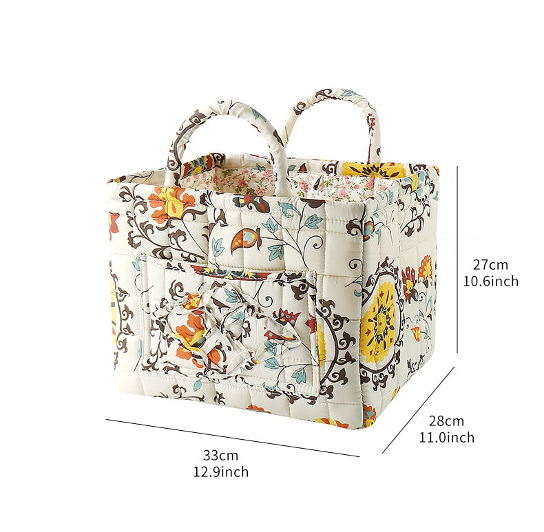 Floral Fabric Storage Basket