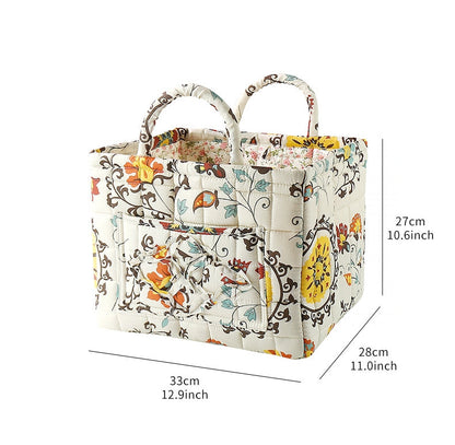 Floral Fabric Storage Basket