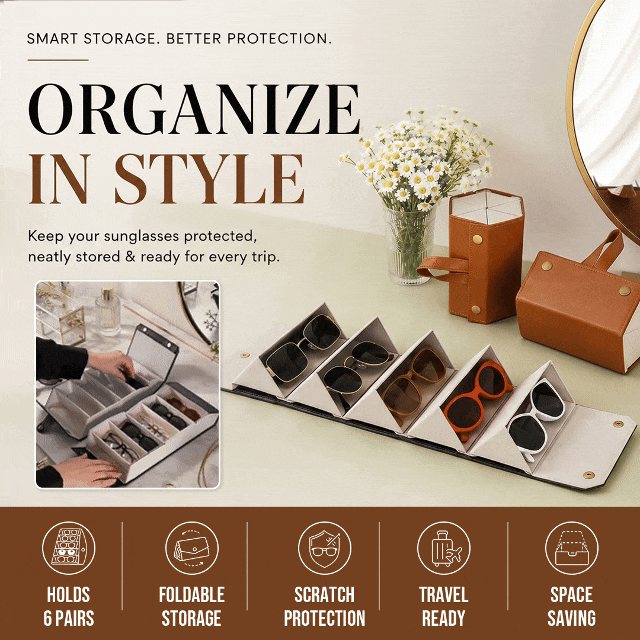 Six-Slot Sunglasses Travel Case