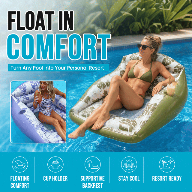 Leaf-Print Inflatable Lounge Float
