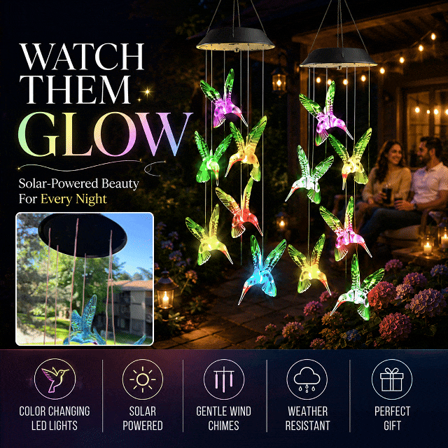 Solar Hummingbird Wind Chime