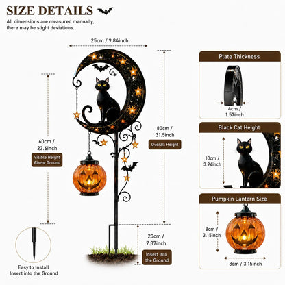 Solar Cat Pumpkin Stake
