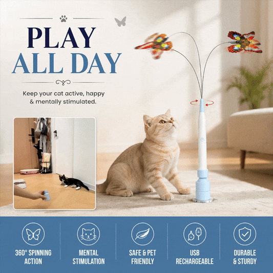 Spinning Butterfly Cat Wand