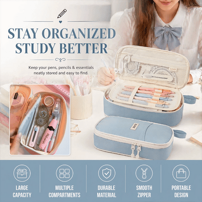 Double-Layer Macaron Stationery Box