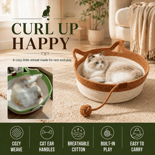Handwoven Cotton Cat Bed