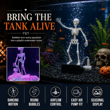 Dancing Skeleton Aquarium Ornament