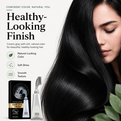 Plant Gentle Gray Hair Root Touch-Up Dye Cream with Easy Integrated Comb Applicator