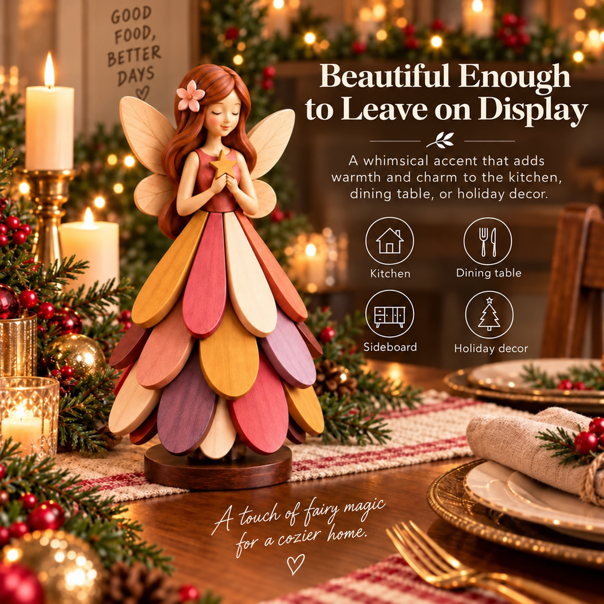 Fairy Bloom Trivet Foldable Fairy Decor & Heat-Resistant Table Protector