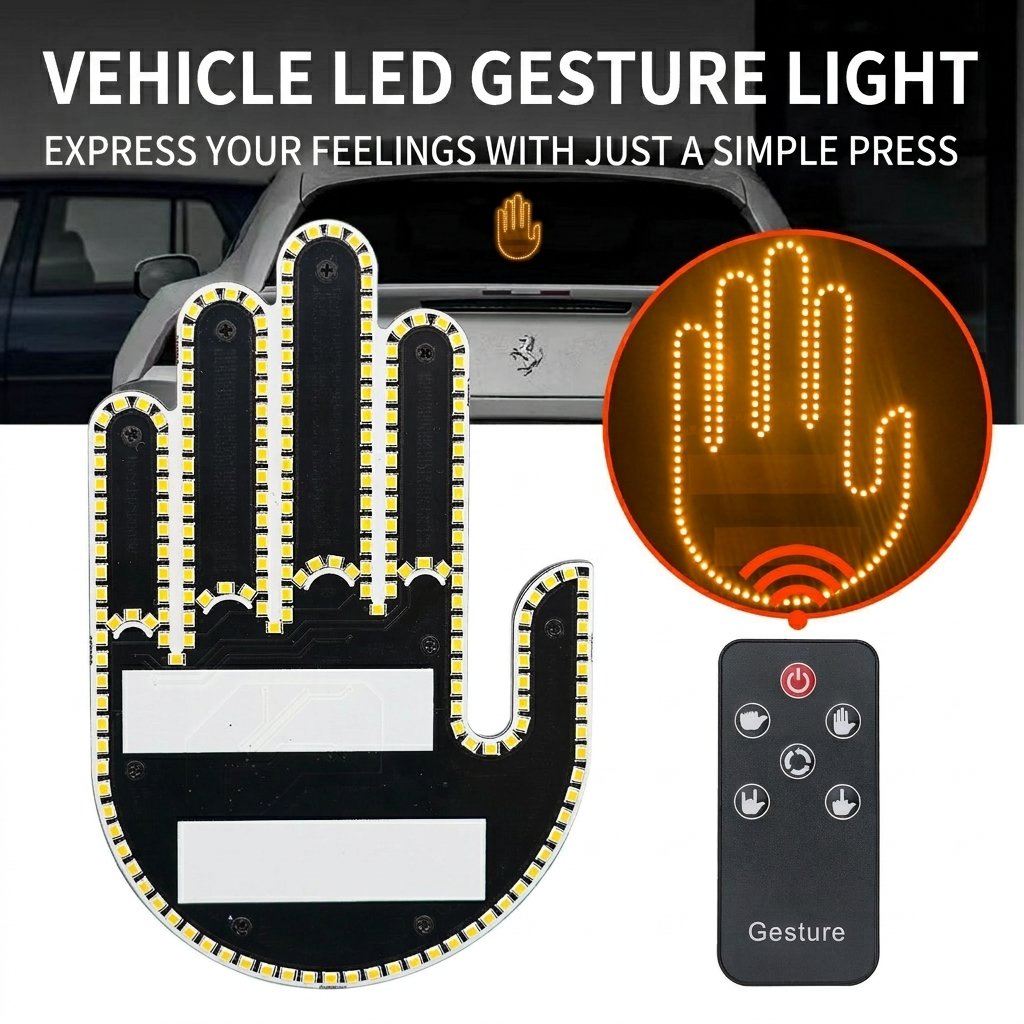 Wireless Car LED Gesture Light Express Yourself on the Road Instantly!