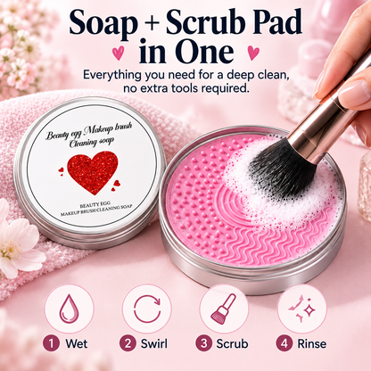 Makeup Brush Cleaning Soap with Silicone Scrub Pad | 100g