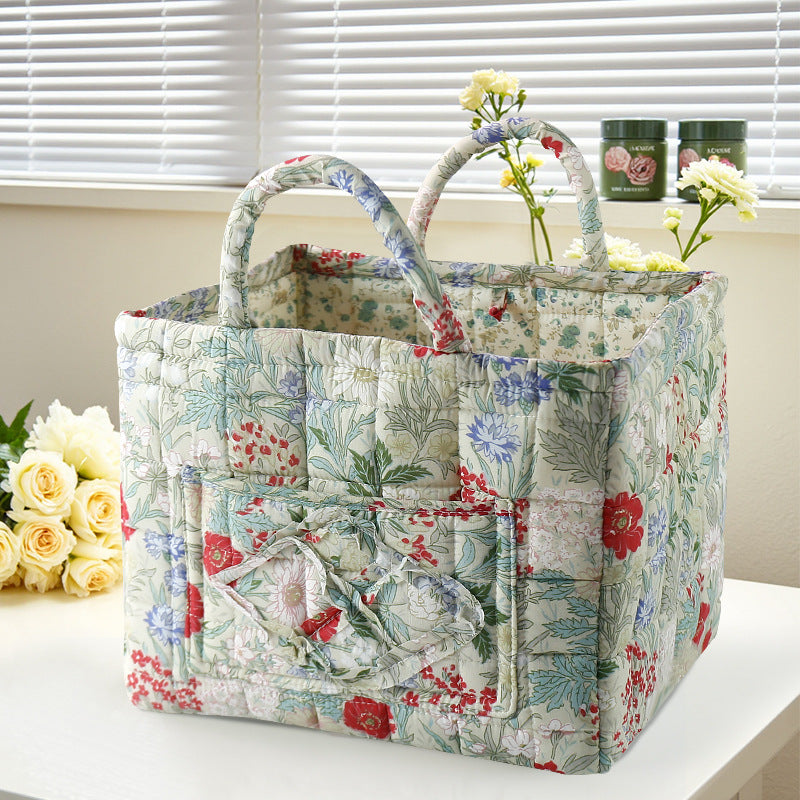 Floral Fabric Storage Basket