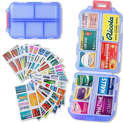 Mother's Day Travel Pill Organizer Box (161 Labels for Customization)