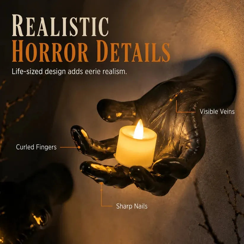 Gothic Hand Wall Candle Holders Halloween Decor
