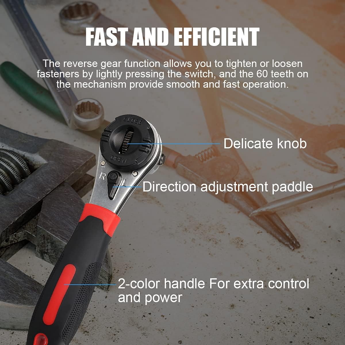 Adjustable Ratchet Wrench 6-22mm Heavy Duty CR-V Steel Repair Spanner