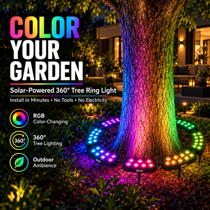 One Tree. Endless Colors. Solar RGB Landscape Ring Light!