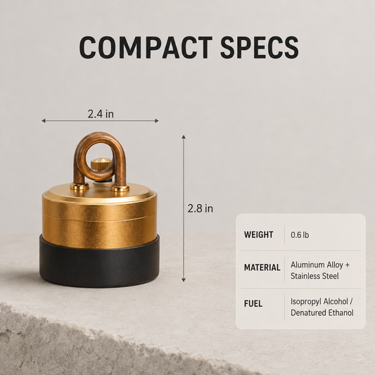 Self-Pressurized Alcohol Stove Lightweight Aluminum & Copper Burner for Hiking, Survival & Camping