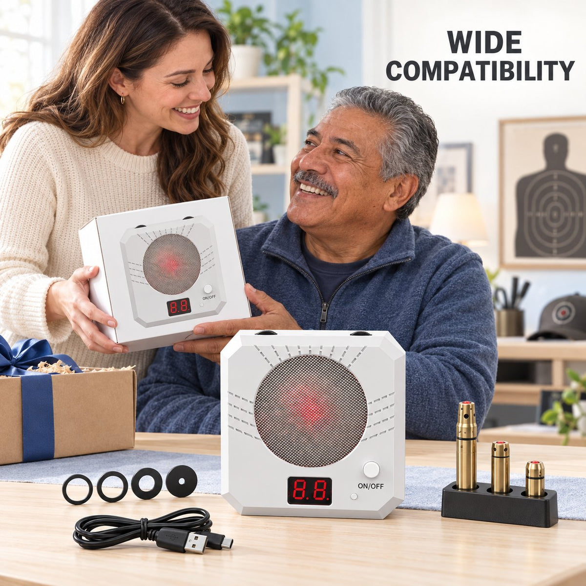 Rechargeable Electronic Laser Training Target with Instant Hit Feedback & Magnetic Mount