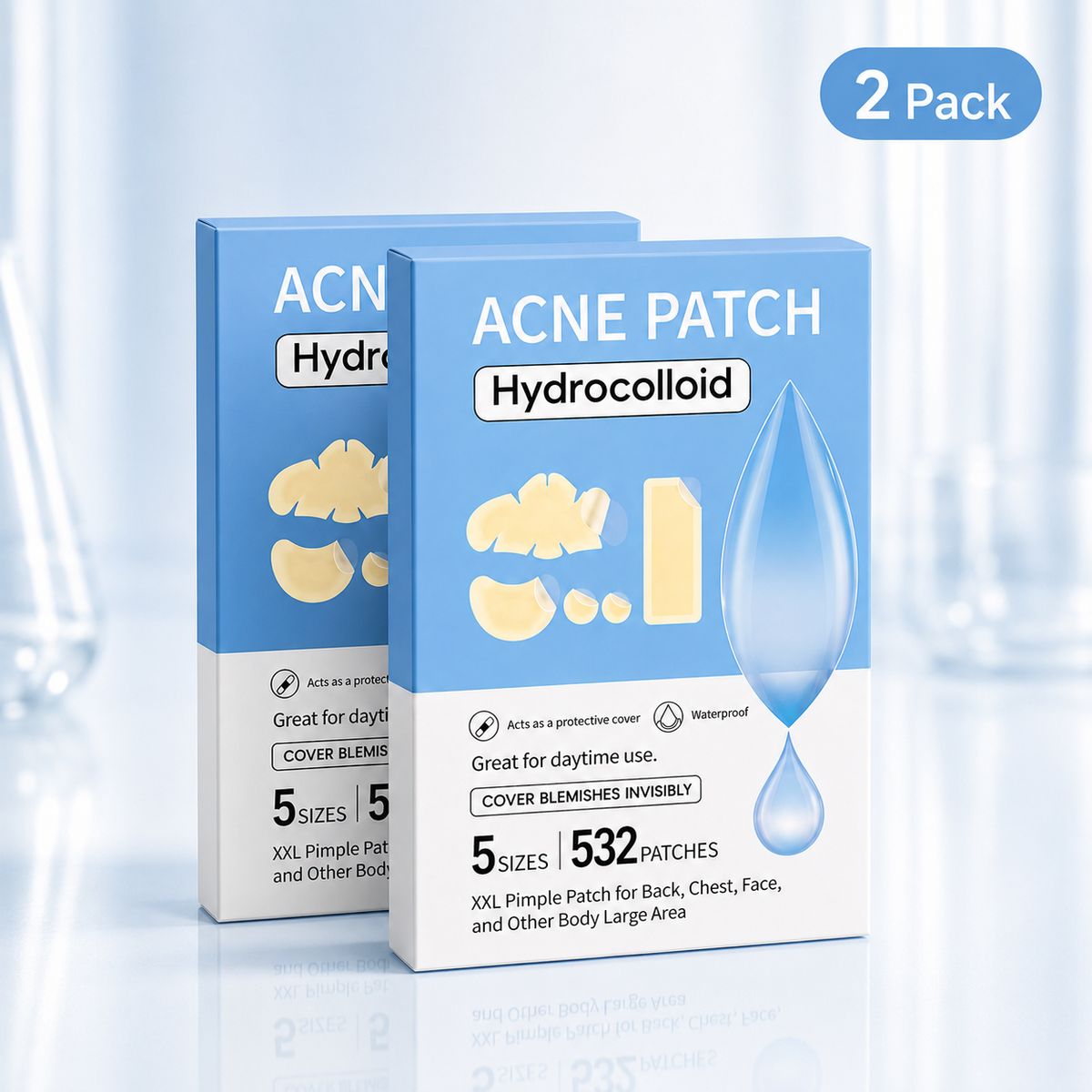532 PCS Hydrocolloid Acne Patches Multi-Size Blemish & Spot Absorbing Covers