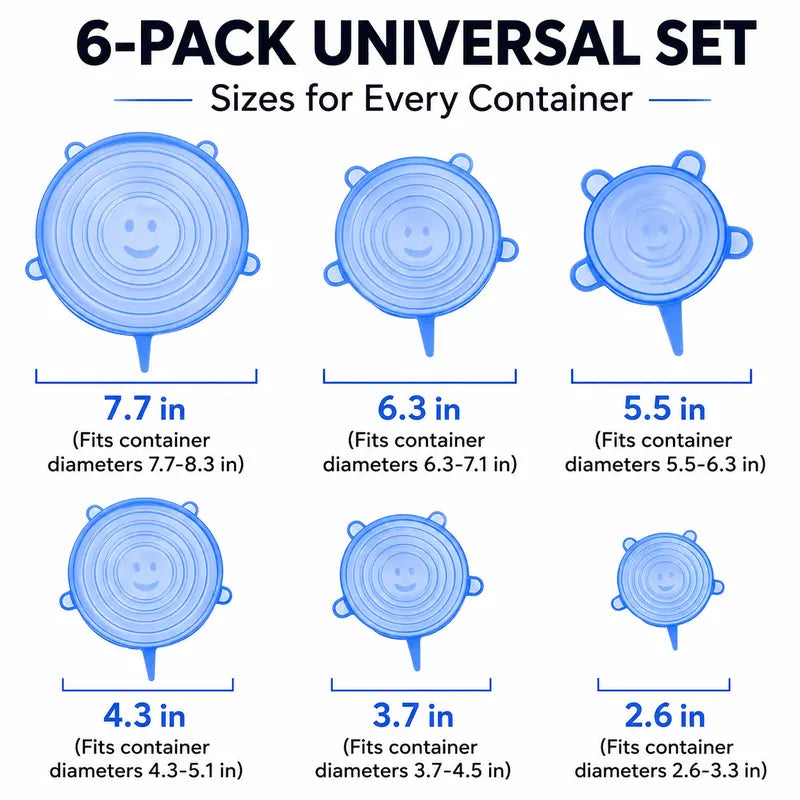 6 Pack Silicone Stretch Lids