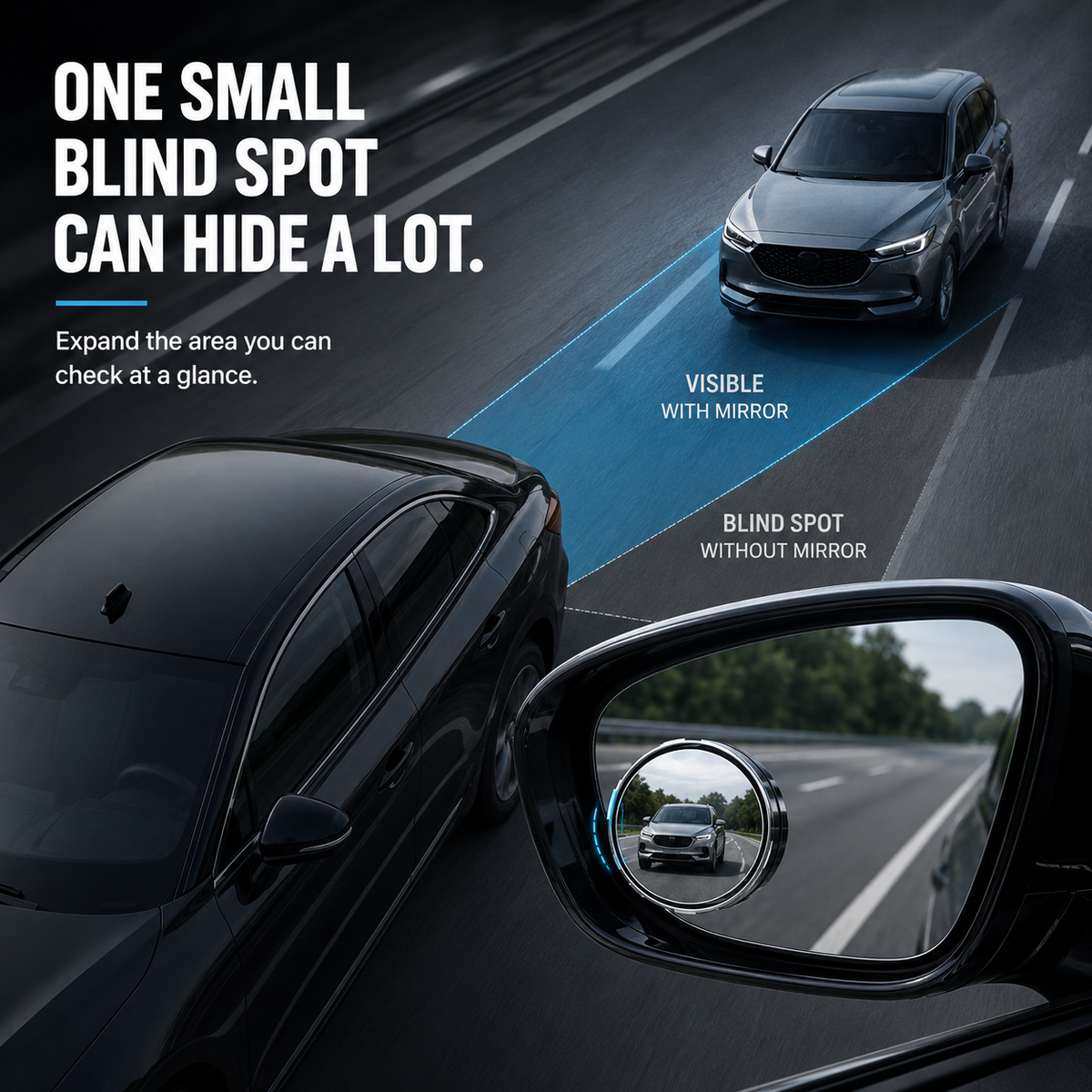 2-Pack 360 Adjustable Blind Spot Mirrors Wide-Angle HD Car Side Mirror