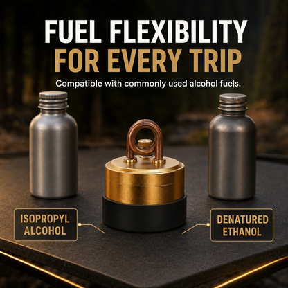 Self-Pressurized Alcohol Stove Lightweight Aluminum & Copper Burner for Hiking, Survival & Camping