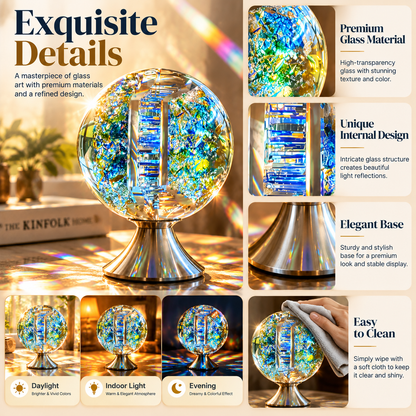 Crystal Light Sculpture A Stunning Glass Art Piece That Creates Magical Rainbow Reflections