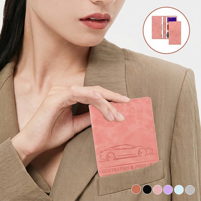 Premium Suede-Feel Vehicle Document Organizer | Magnetic Closure Wallet