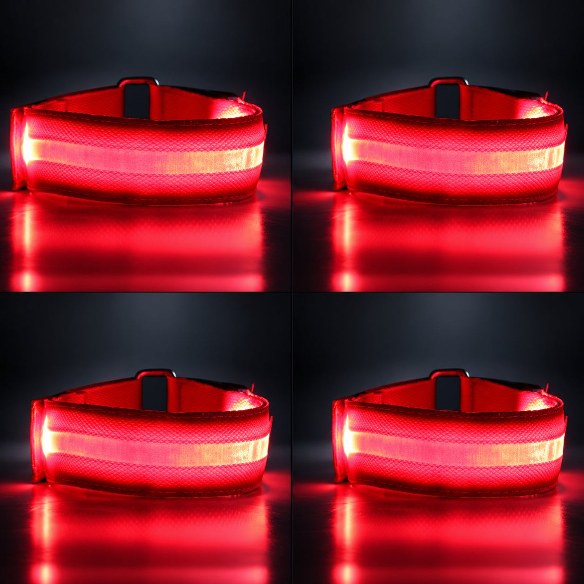 Horse LED Leg Straps 4 Pack | Rechargeable-Look Night Riding Safety Lights