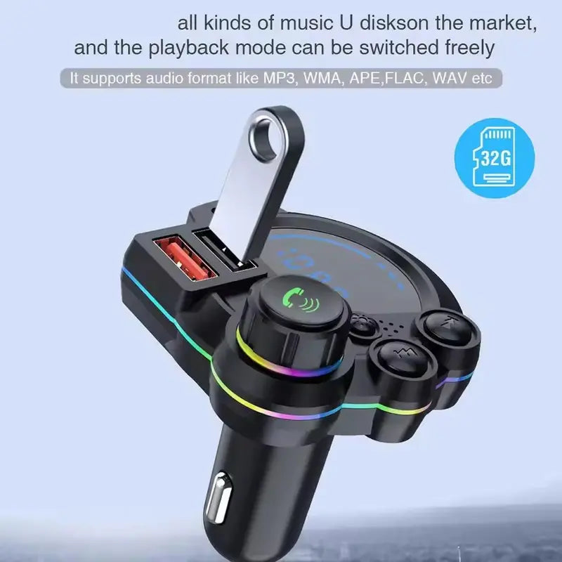 30W Type-C Car Charger & Bluetooth 5.3 FM Transmitter
