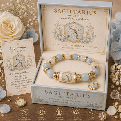 Limited Edition 12 Zodiac Bracelet Natural Chalcedony, Your Sign, Your Energy