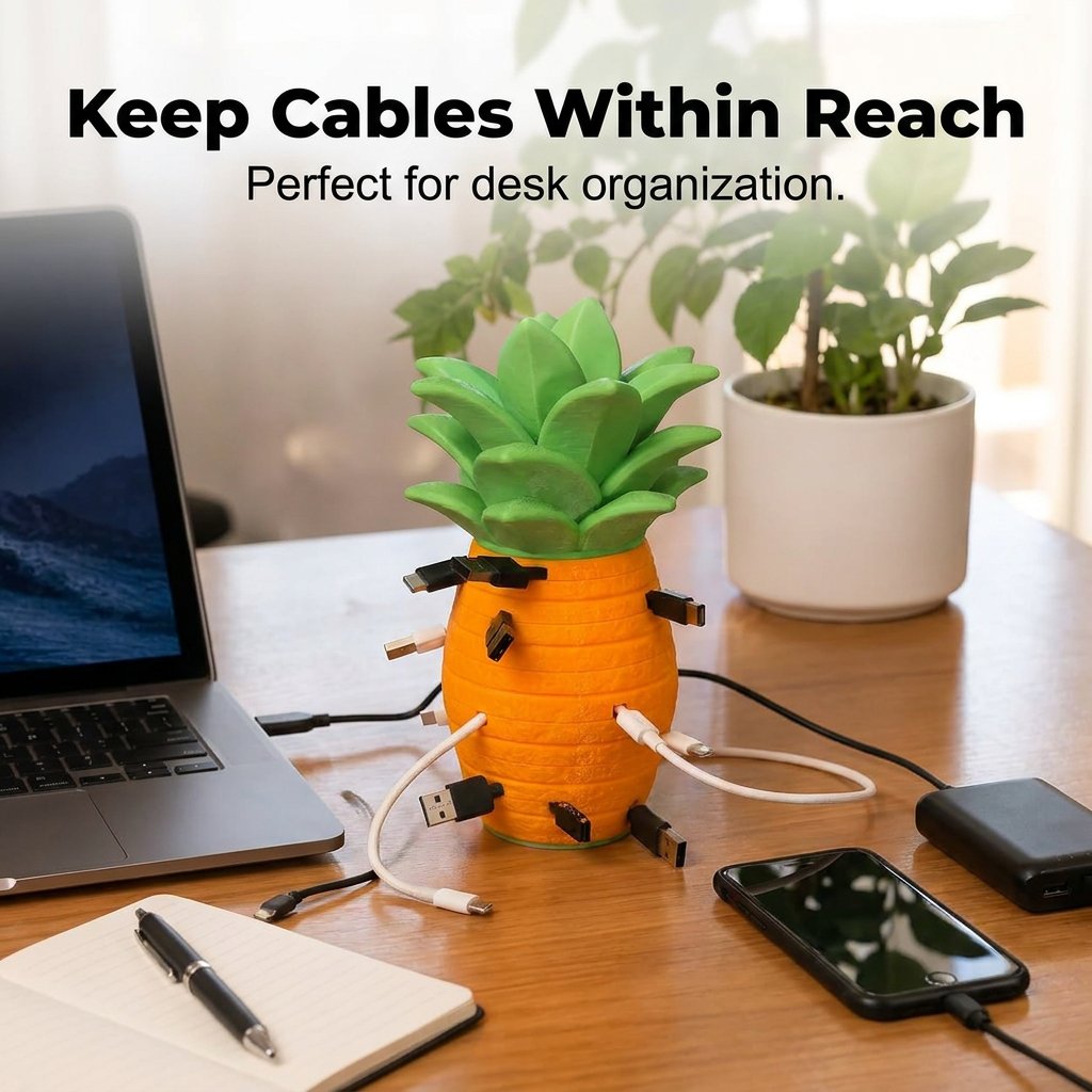 Pineapple Cable Organizer Stackable Cord Winder for Desk