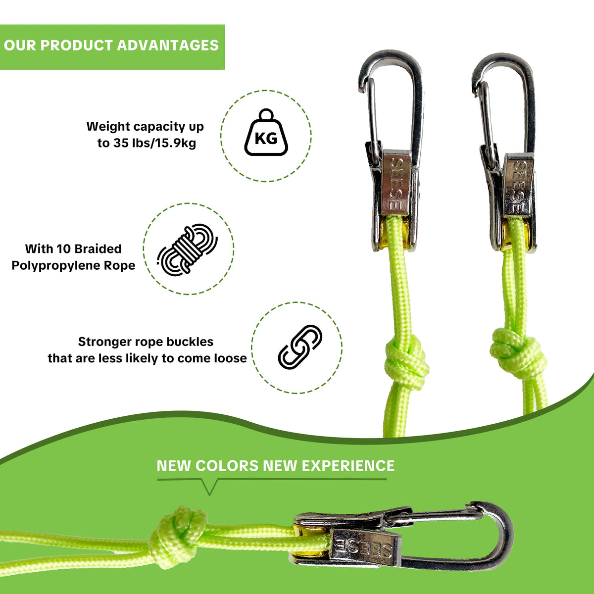Retractable Buckle Rope - 2026 Outdoor Tool-Neon Visible Outdoor Cord for Camping, Hammock, Laundry, Cargo Transport