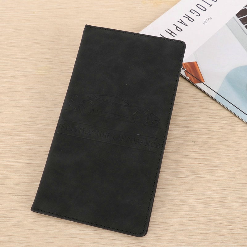 Premium Suede-Feel Vehicle Document Organizer | Magnetic Closure Wallet