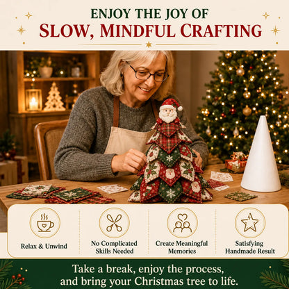 Offer - DIY Quilted Christmas Tree Kit Handmade Fabric Holiday Tabletop Tree Decor