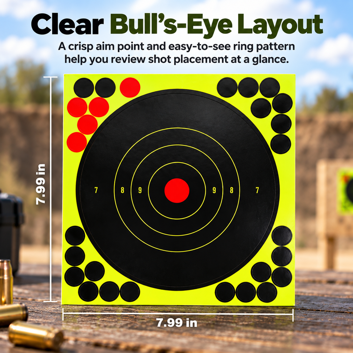 8' Peel-and-Stick Shooting Targets 50-Pack Bullseye Stickers