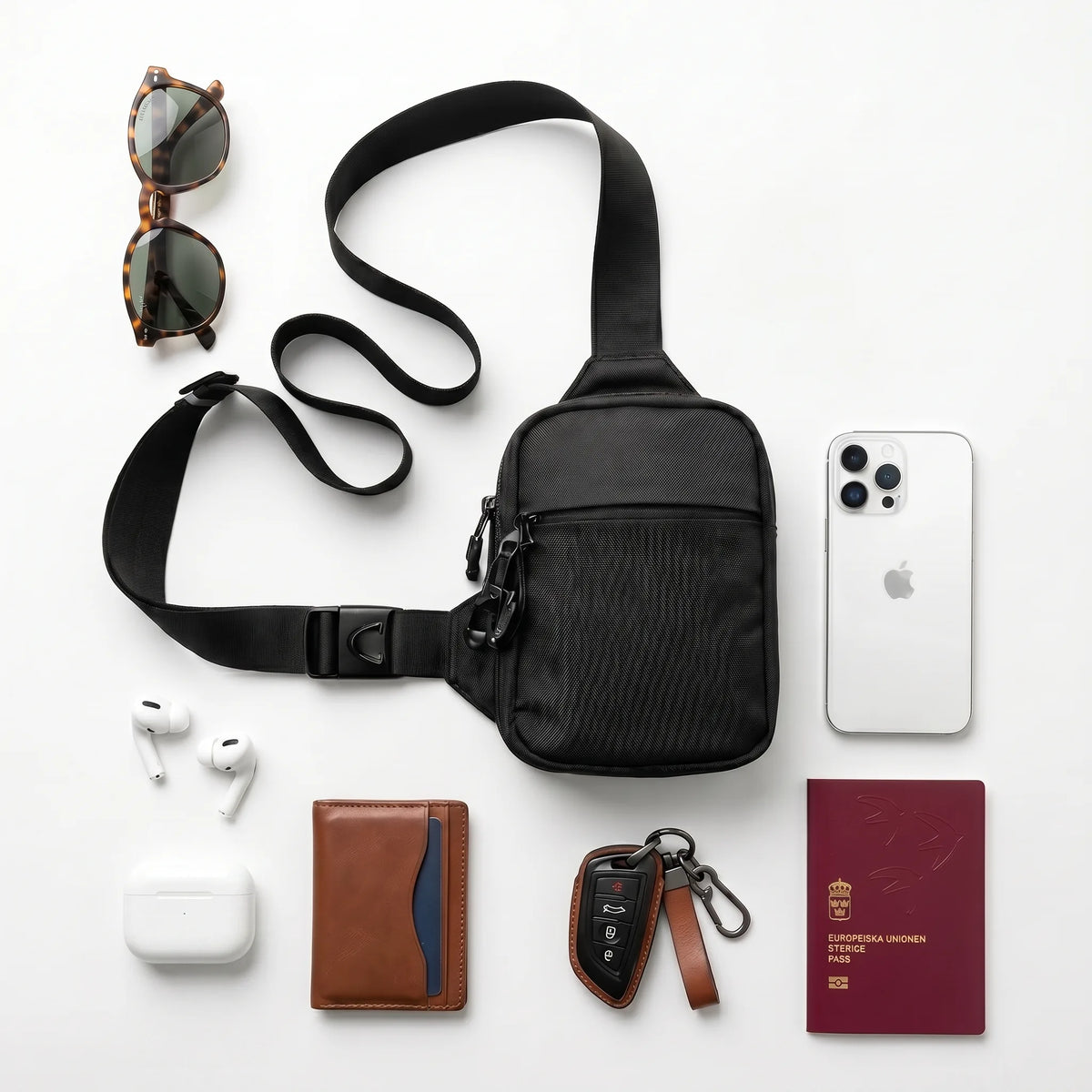 Travel Sling Bag Discreet Secure Sling Pack Keeps Valuables Safe