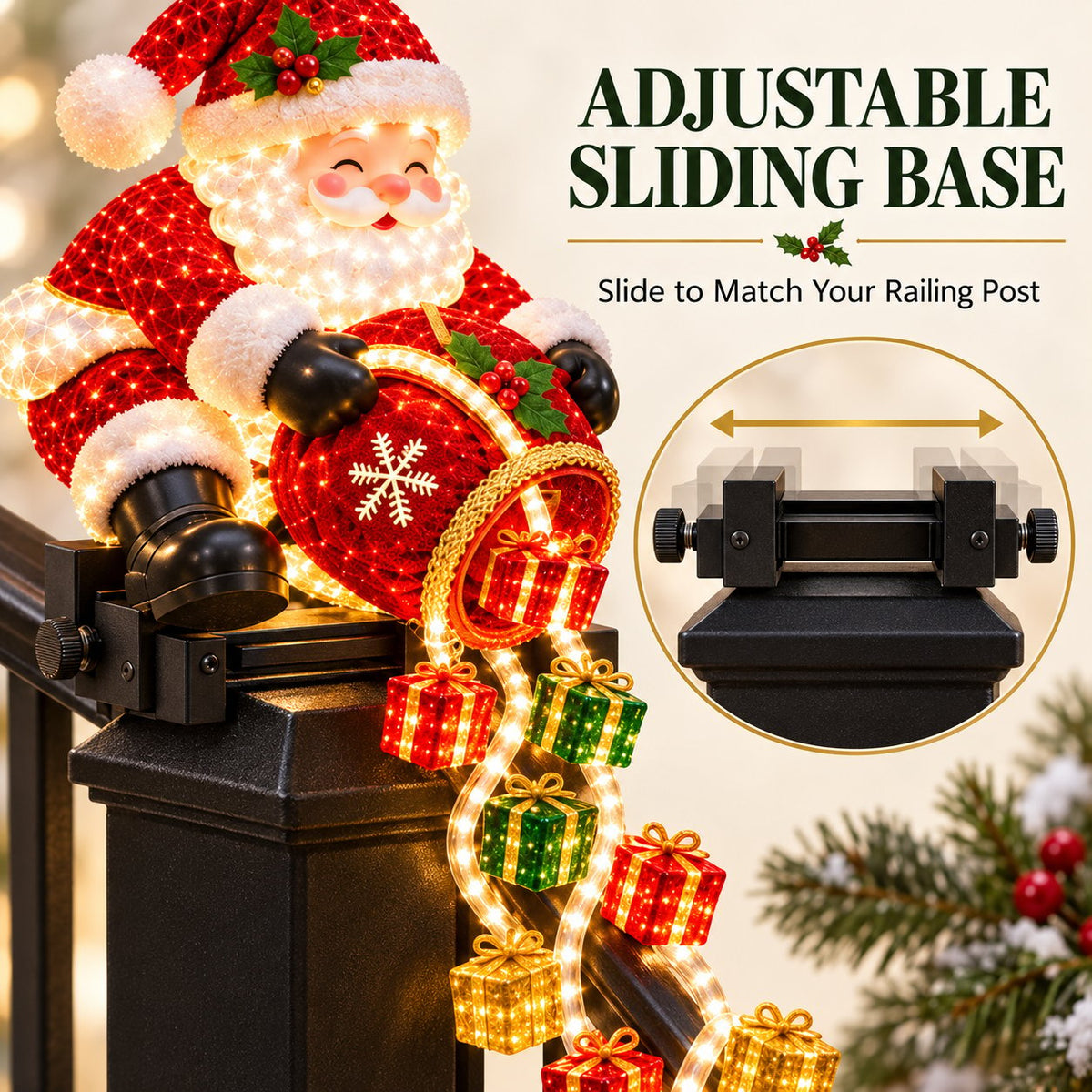 ⚡Santa’s Glowing Cascade: Transform Your Railing Into Christmas Magic🎅✨