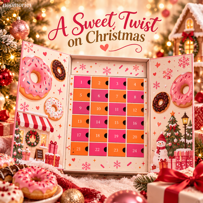 Donut-Themed Christmas Advent Calendar 24-Day Holiday Surprise Countdown