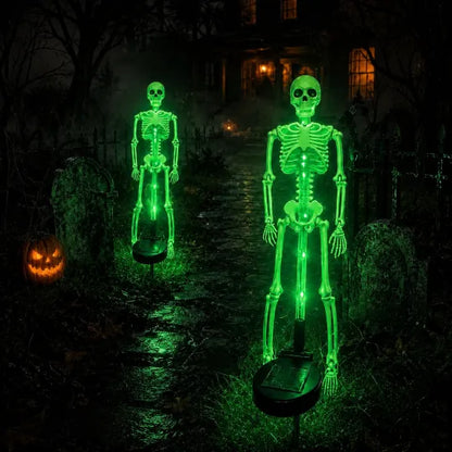 Solar Skull Garden Stake Light