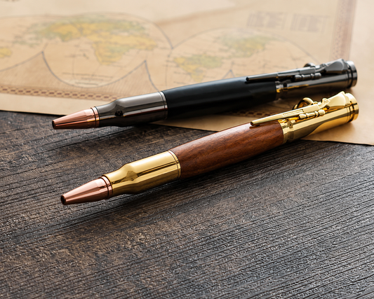100% Handmade Bolt Action Wooden Bullet PenTM | Crafted From Real Wood & Bullet Casing