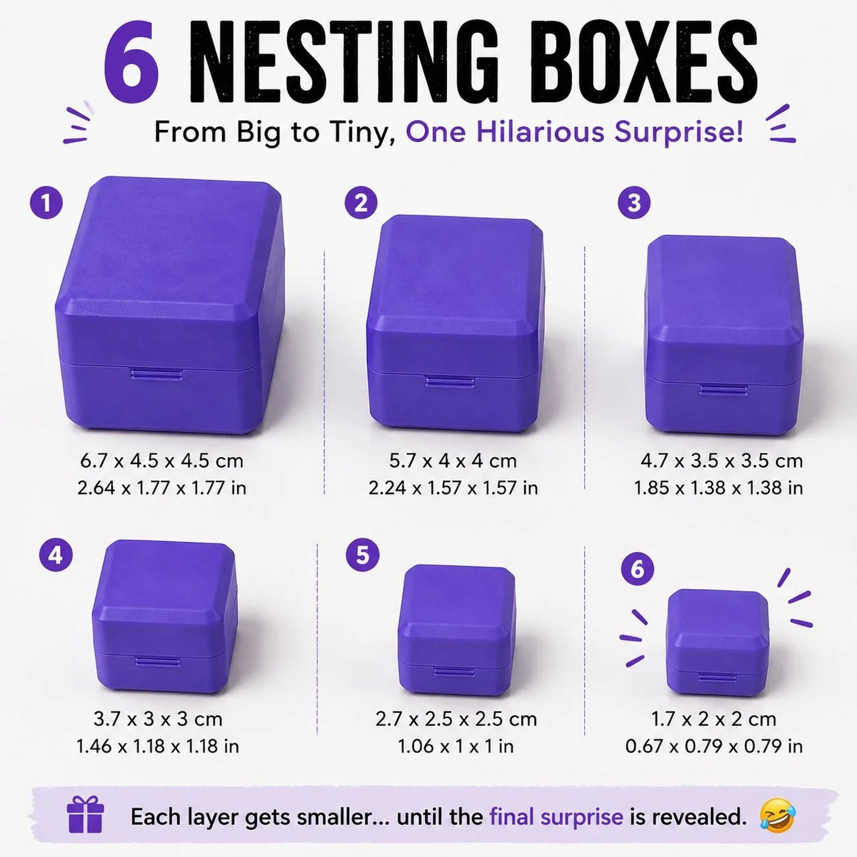 Multi-Layer Nesting Surprise Gift Box 6 Layers Of Pure Prank Fun