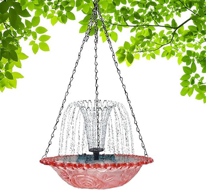 Year --Solar Cascade Hanging Bird Bath Fountain