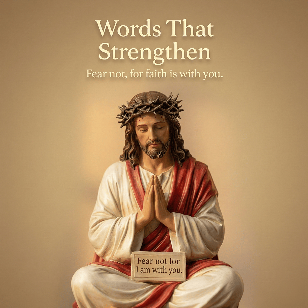 Peaceful Desk Companions Handcrafted Jesus & Virgin Mary Figurines