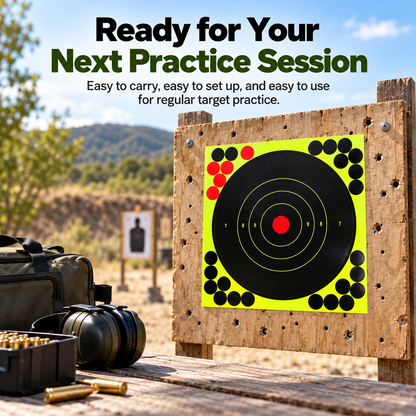 8' Peel-and-Stick Shooting Targets 50-Pack Bullseye Stickers