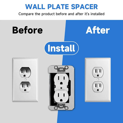 Wall Plate Spacers, Recessed Outlet Repair Shims for Sunken Electrical Outlets & Switch Plates