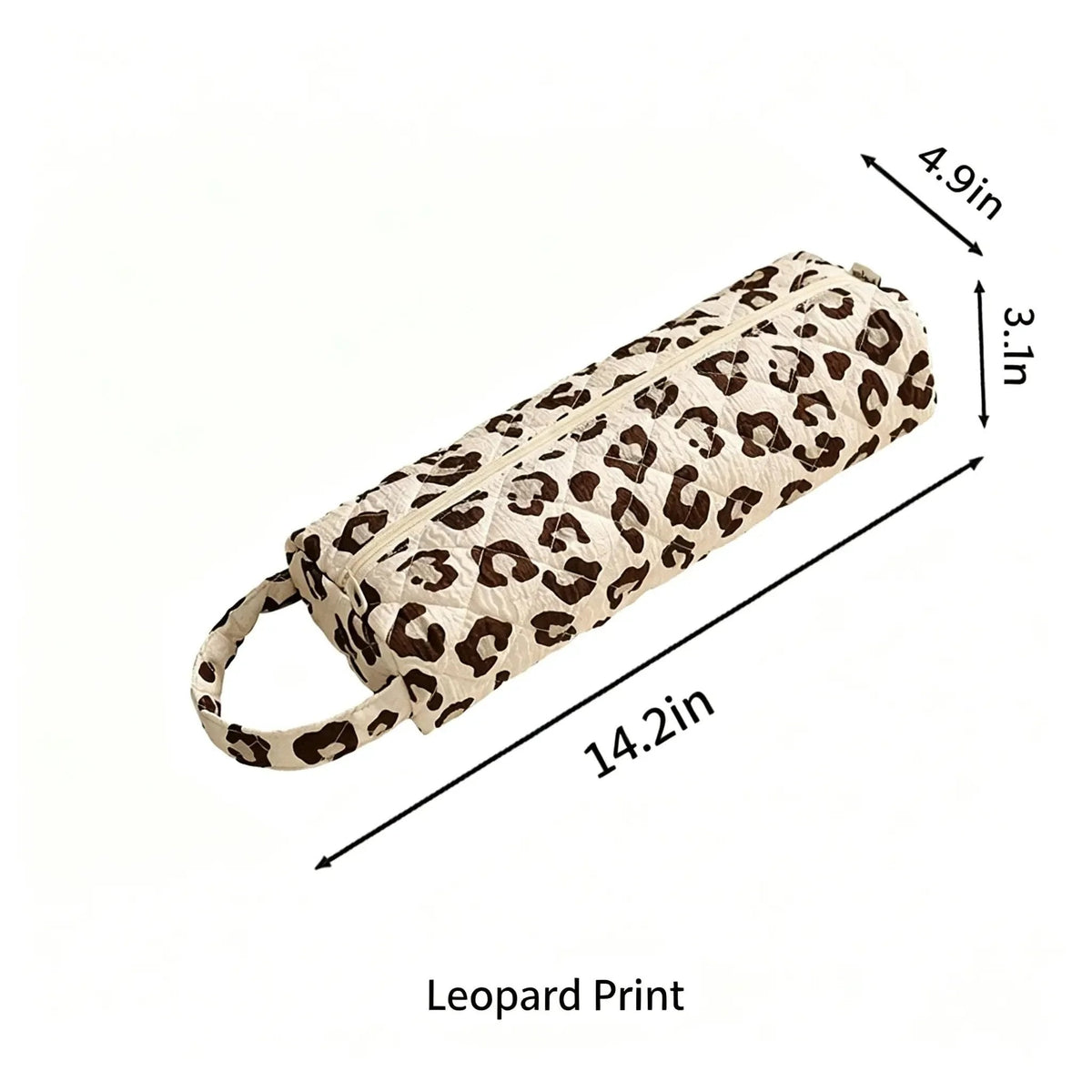 Quilted Multi Purpose Storage Bag, Portable Zipper Cosmetic Makeup Pouch with Handle