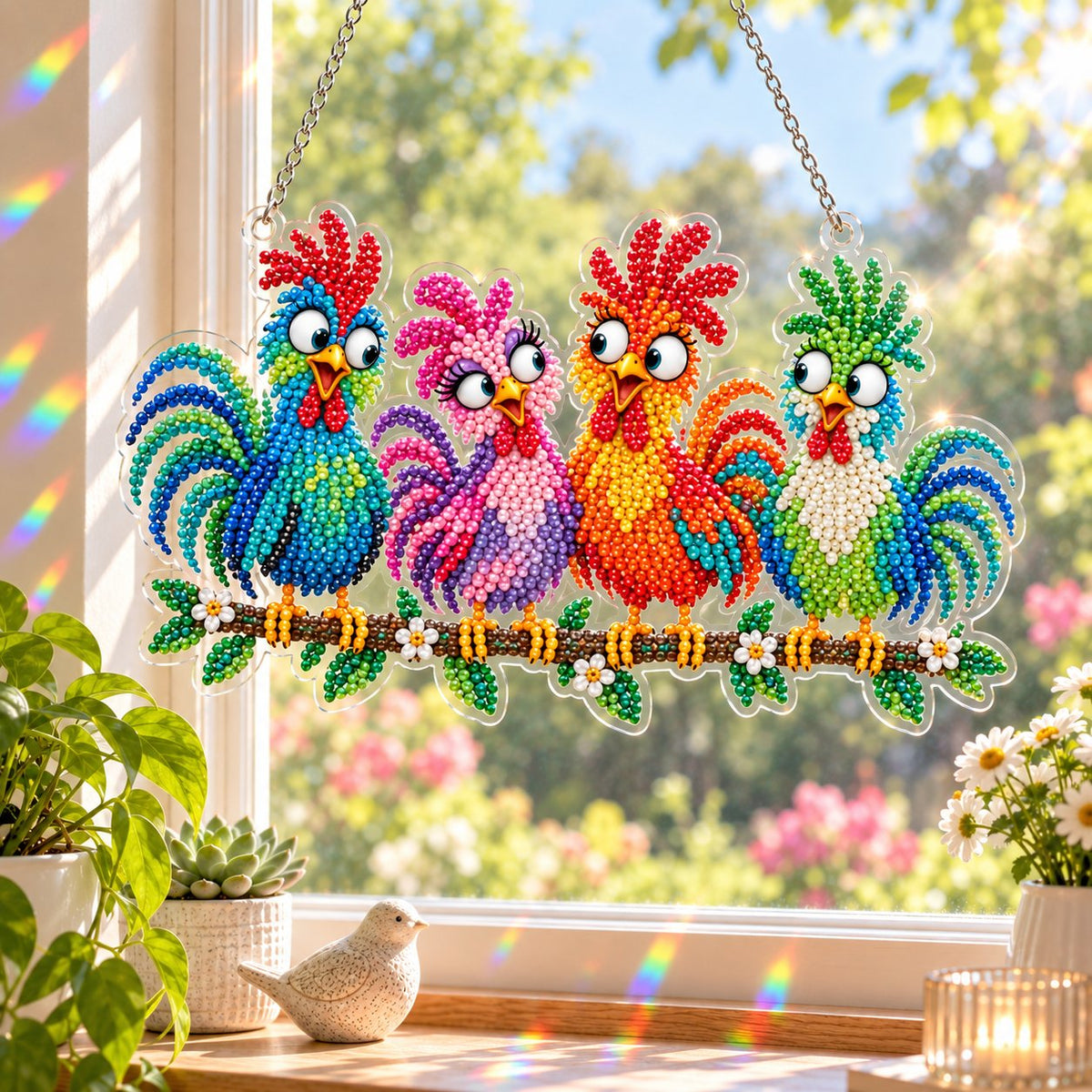 Sunny Birds Diamond Art Suncatcher DIY Kit