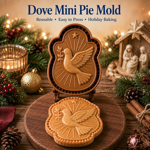 Faith & Nativity Christmas Mini Pie Mold Collection | Reusable Embossed Molds for Shaping Detailed Praying Jesus