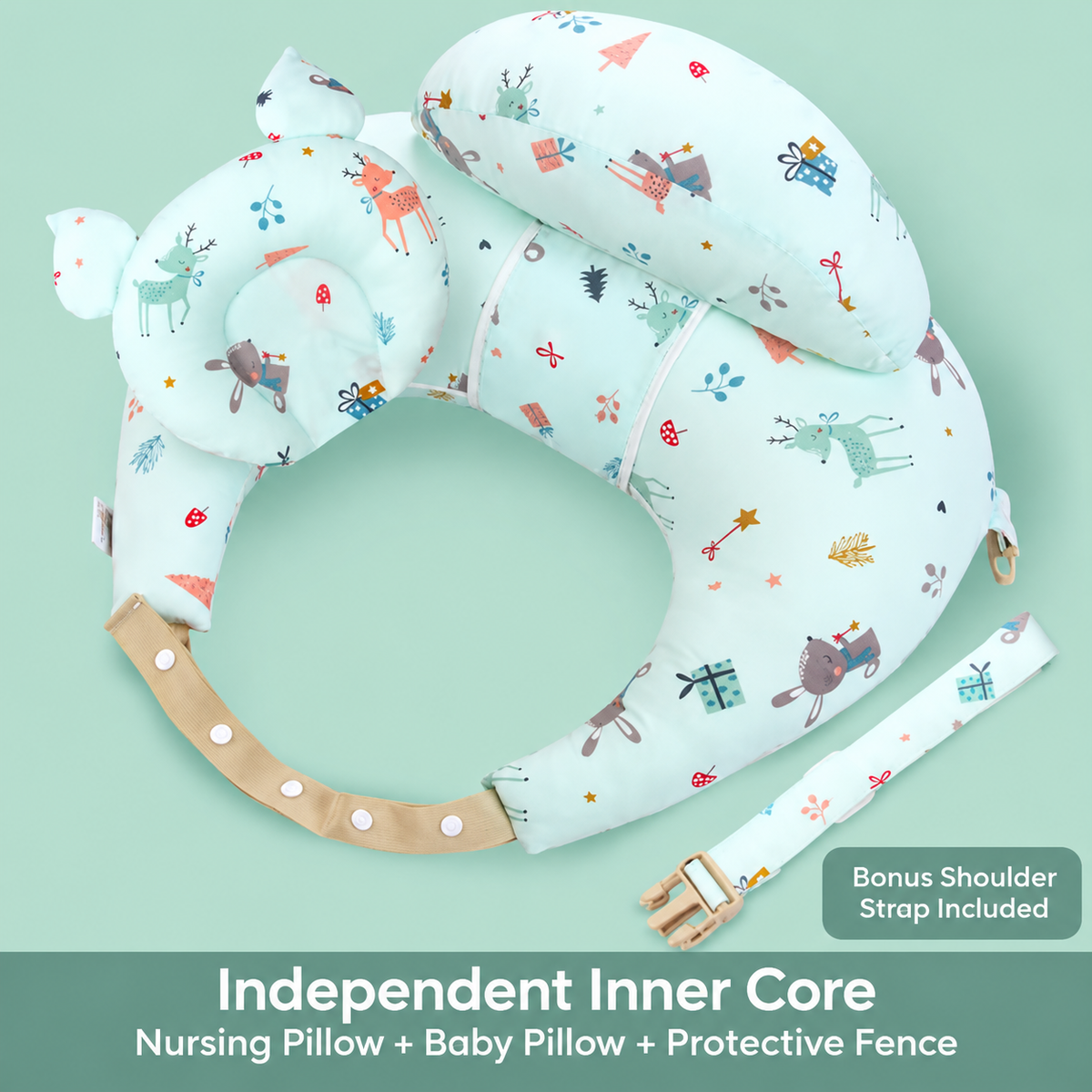 Wearable Nursing Pillow Wraparound Feeding Cushion with Adjustable Strap